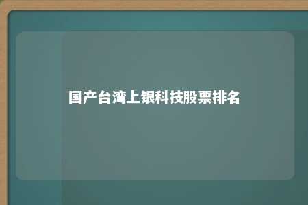 国产台湾上银科技股票排名 