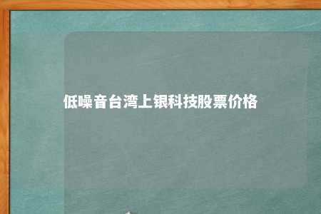 低噪音台湾上银科技股票价格 